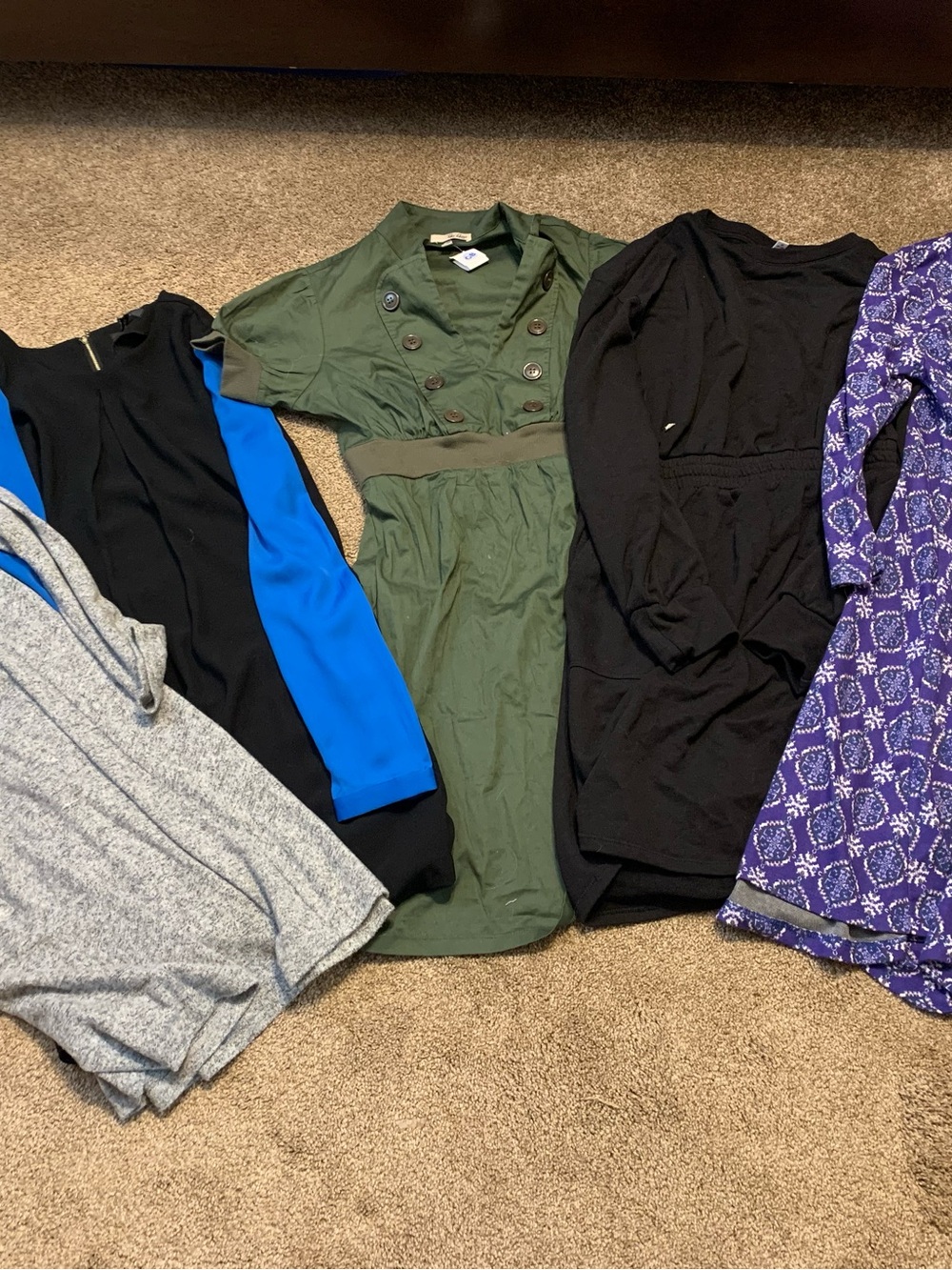 Olive Green Short Sleeve Button-Front Dress